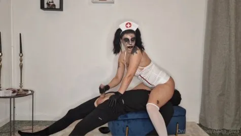 Gooning Goddess - Nurse collect sperm - Huge Cumshot