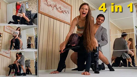 Riding Goddess - 39 min of Total Anihilation of the Slave by Alpha Couple (4K) - Goddess Milena, Pay Pig, Master Alex